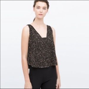 Zara sequin black top